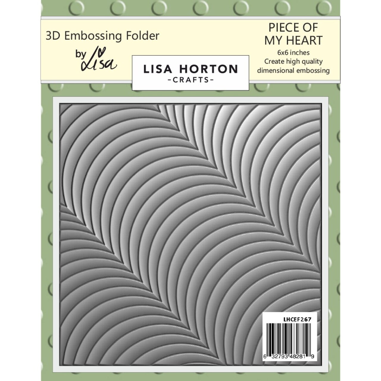 Lisa Horton Crafts 3D Embossing Folder 6"x6"-Piece Of My Heart